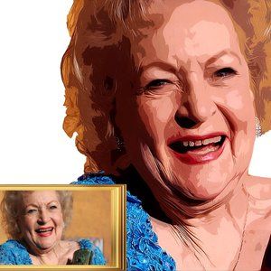 Betty White Realistic Digital Cartoon Vector Portrait #2